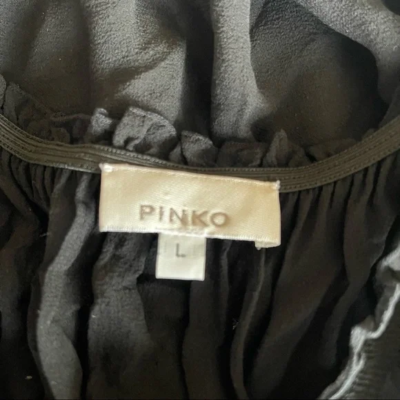 PINKO sheer blouse long sleeve princess waist rhinestone Whimsy goth - Picture 4 of 14